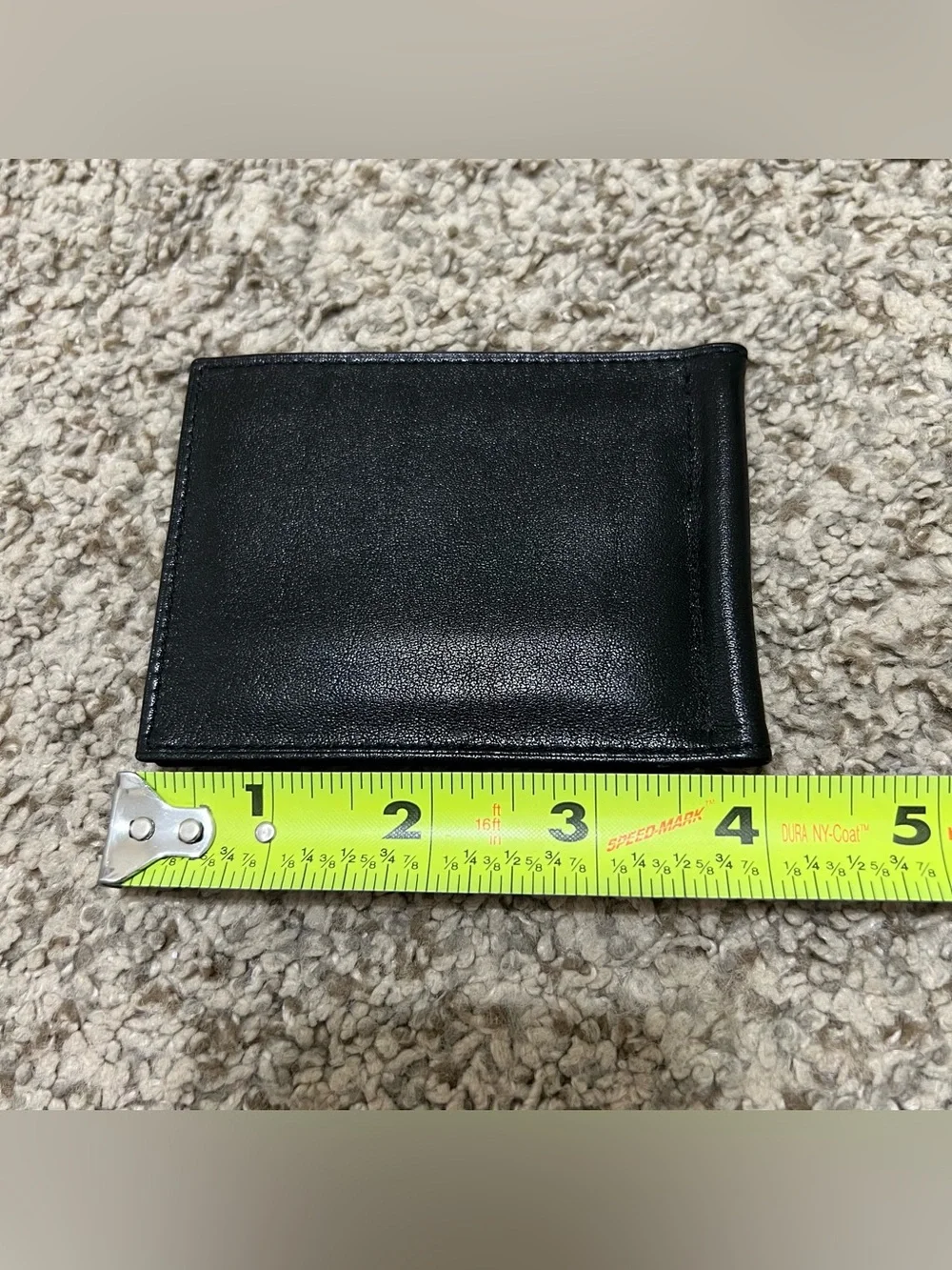 Christopher Hayes Men's Classic Black Leather Bifold Money Clip Wallet